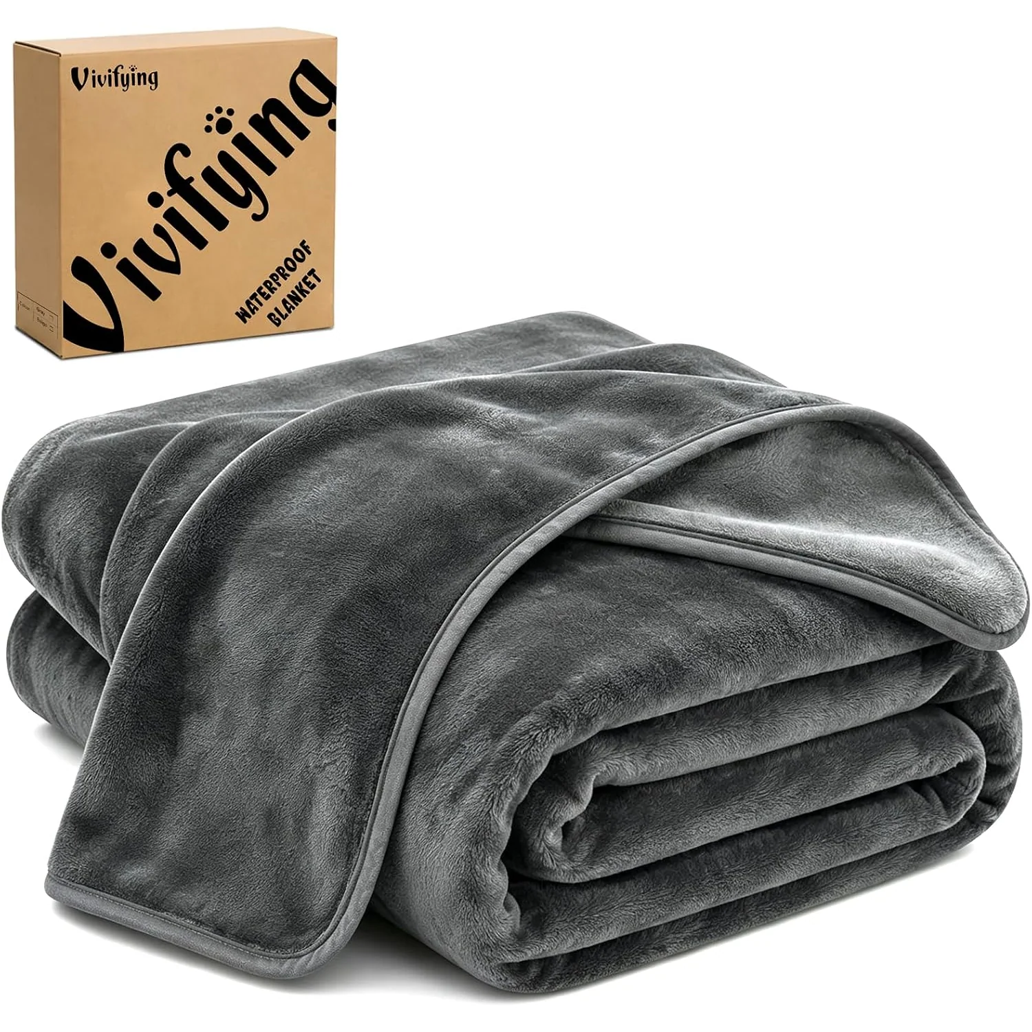 Vivifying Waterproof Pet Blanket, 30 x 40 in, dark gray