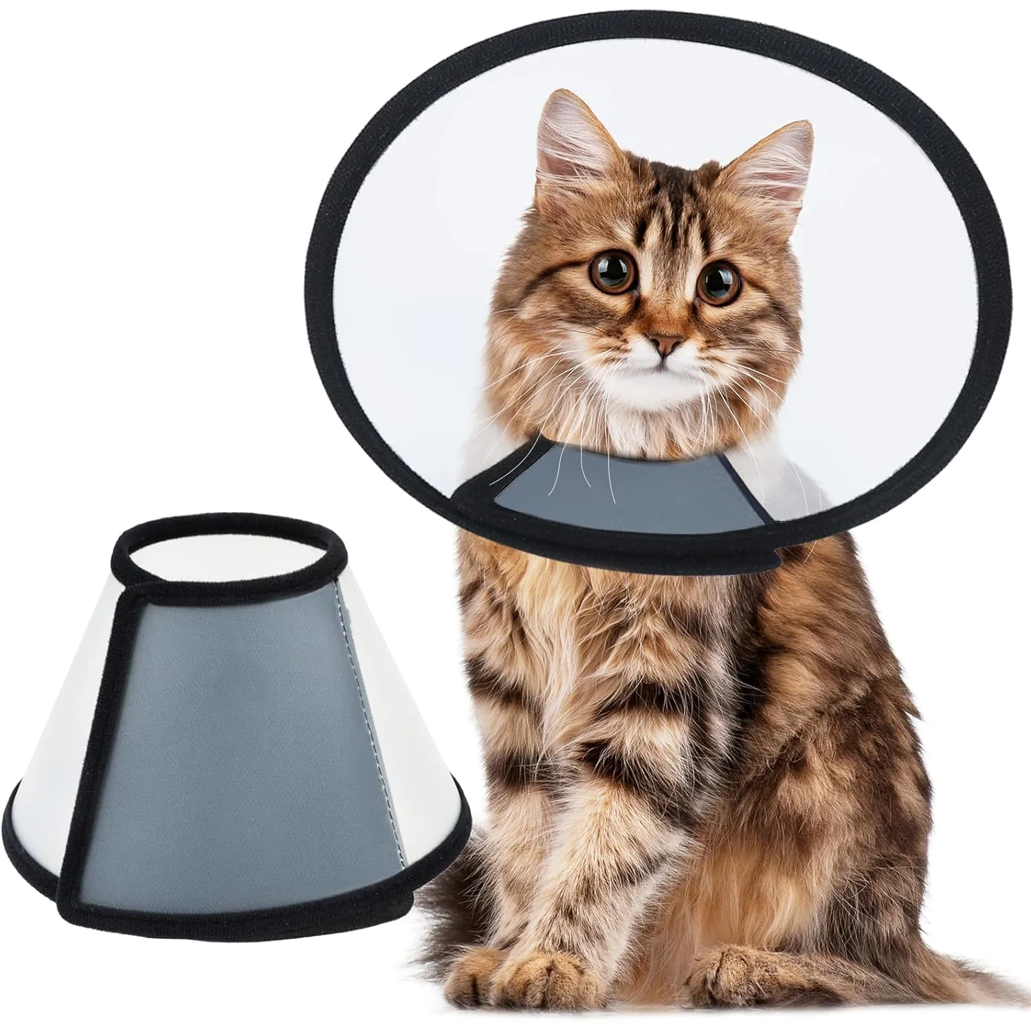 Vivifying Adjustable Recovery Cone for Cats, l, neck 9.6 to 10.6 in