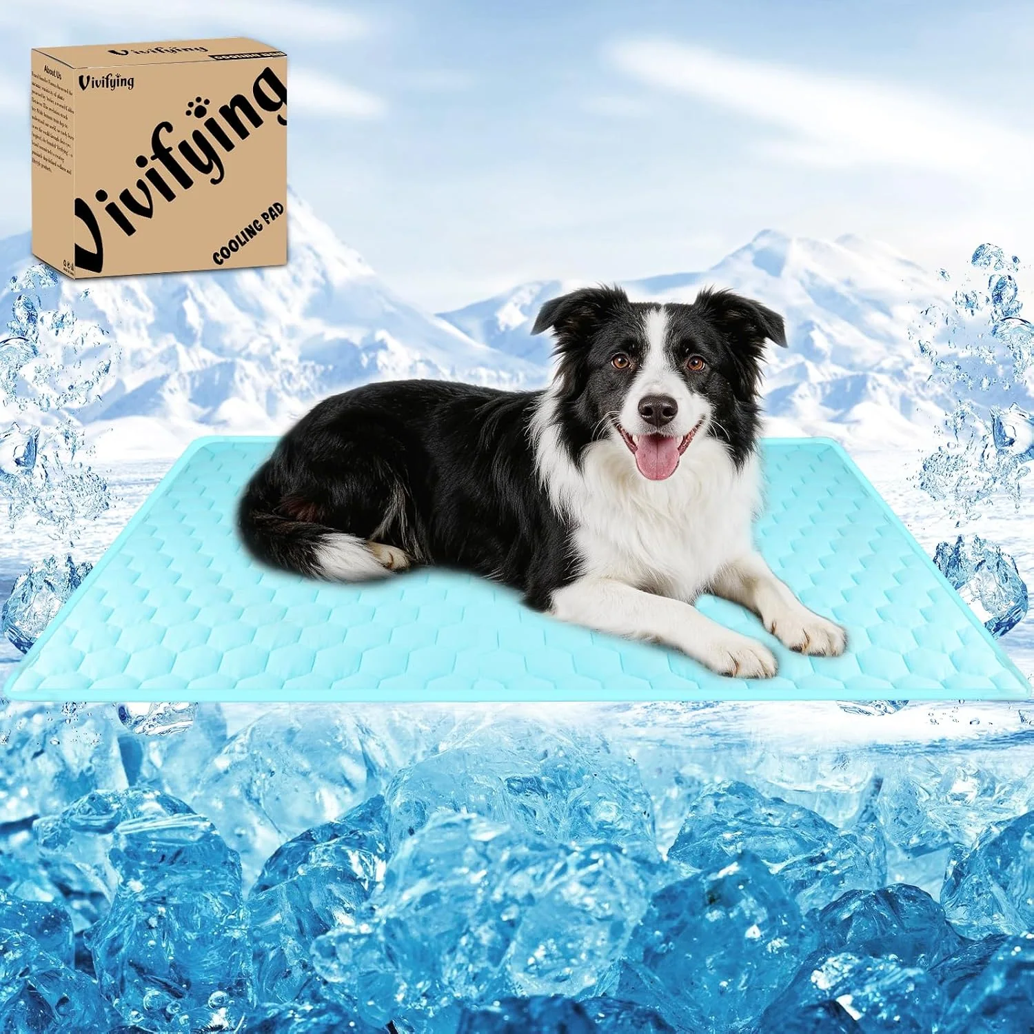 Vivifying Reversible Dog Cooling Mat, ice silk both sides, 40 x 30 in